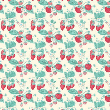 Shabby Strawberry Main in Cream by Emily Hayes for Riley Blake Designs