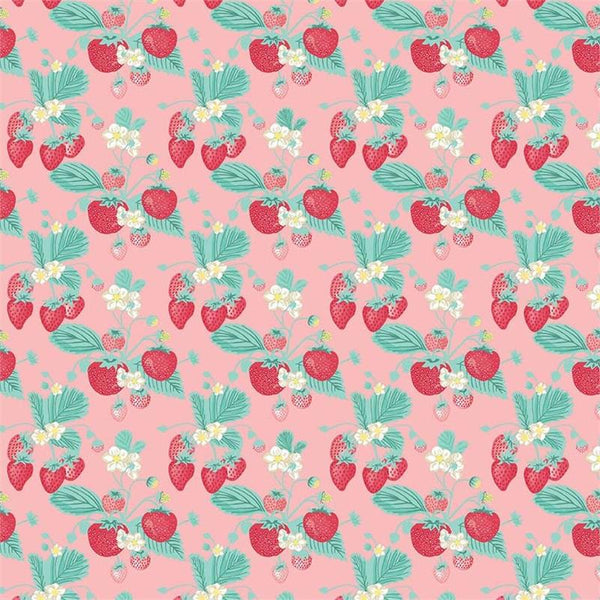 Shabby Strawberry Main in Pink by Emily Hayes for Riley Blake Designs