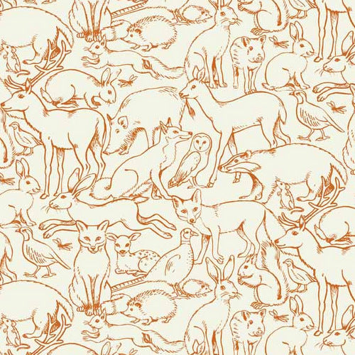 Sherwood Outline in Rust by Makower UK