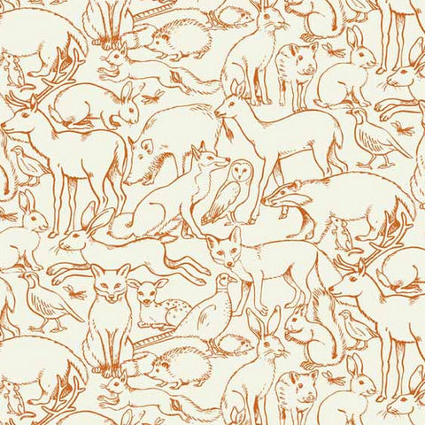 Sherwood Outline in Rust by Makower UK