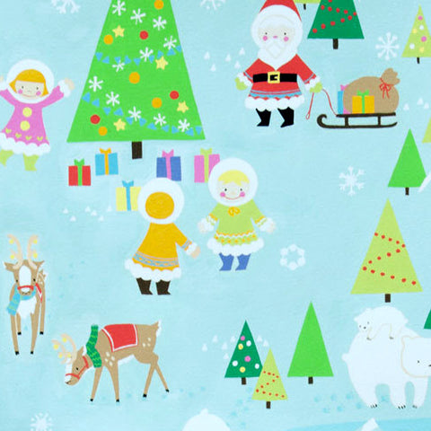 Silly Chilly Christmas in Ice Turquoise by Alexander Henry Fabrics