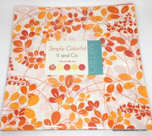Simply Colorful Layer Cake Orange by V and Co for Moda