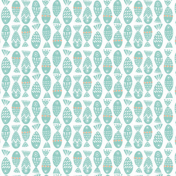 Snow Day Here Fishy Fishy in Blue by Blend Fabrics