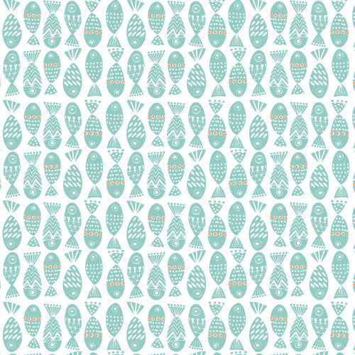 Snow Day Here Fishy Fishy in Blue by Blend Fabrics