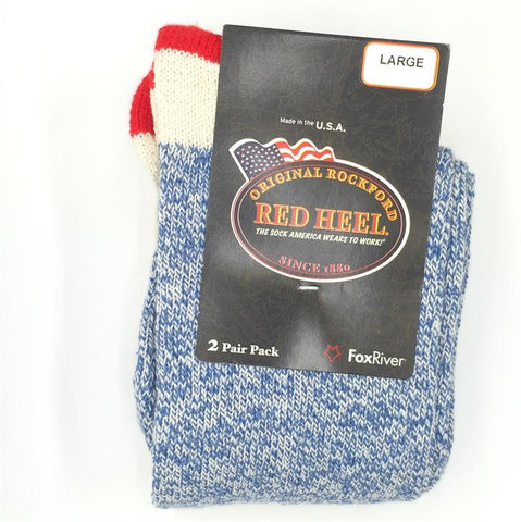 Sock Monkey Red Heel Pair of Socks in Blue size Large