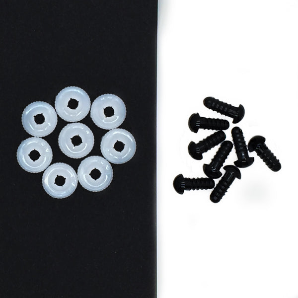 Solid Black 8 mm Doll Eyes