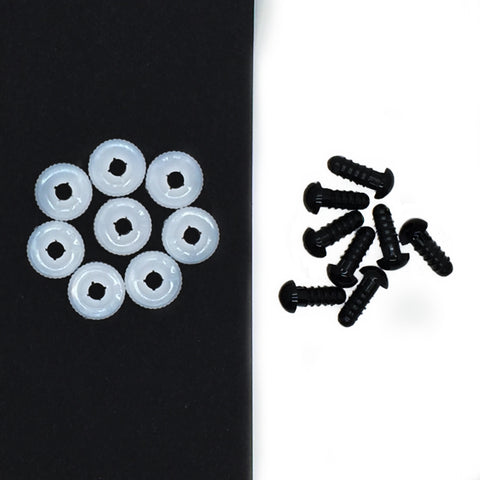 Solid Black 8 mm Doll Eyes