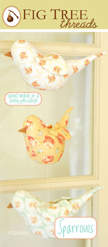 Sparrows by Fig Tree Threads - Bunbury Fabrics