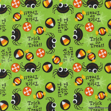 Spiders on lime by Timeless Treasures