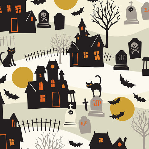 Spooktacular Haunted in Ivory by Blend Fabrics