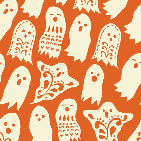 Spooktacular Too Boo on Orange by Blend Fabrics