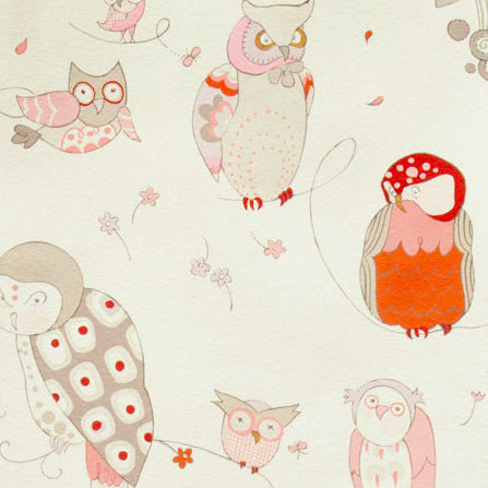 Spotted Owl in Oyster Pink by Alexander Henry Fabrics