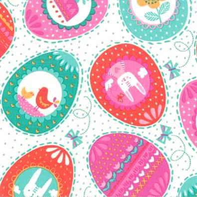 Spring Bunny Fun Eggs Eggs Eggs in Multi by Stacy Iset Hsu for Moda Fabrics