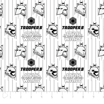 Star Wars The Force Awakens Stormtroopers on White for Camelot Fabrics