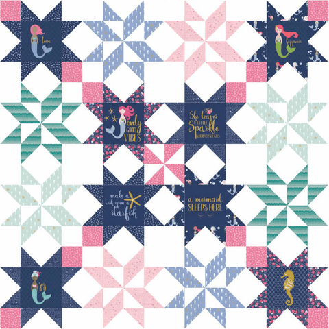 Let's Be Mermaids Star Bright Quilt Kit