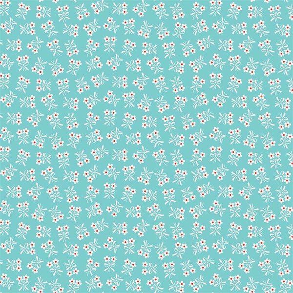 Strawberry Biscuit Daisy in Aqua by Elea Lutz for Penny Rose Fabrics