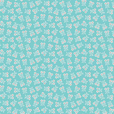 Strawberry Biscuit Daisy in Aqua by Elea Lutz for Penny Rose Fabrics