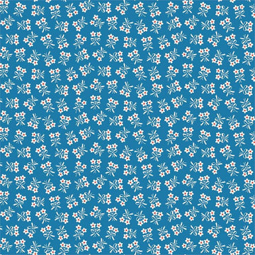 Strawberry Biscuit Daisy in Blue by Elea Lutz for Penny Rose Fabrics
