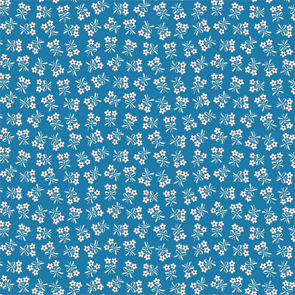 Strawberry Biscuit Daisy in Blue by Elea Lutz for Penny Rose Fabrics