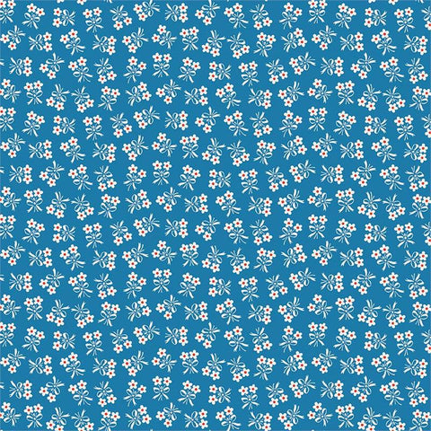 Strawberry Biscuit Daisy in Blue by Elea Lutz for Penny Rose Fabrics