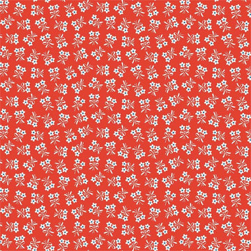 Strawberry Biscuit Daisy on Red by Elea Lutz for Penny Rose Fabrics
