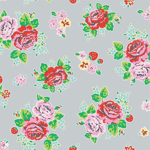 Strawberry Biscuit Main in Gray by Elea Lutz for Penny Rose Fabrics