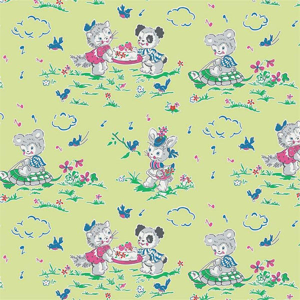 Strawberry Biscuit Playdate in Green by Elea Lutz for Penny Rose Fabrics