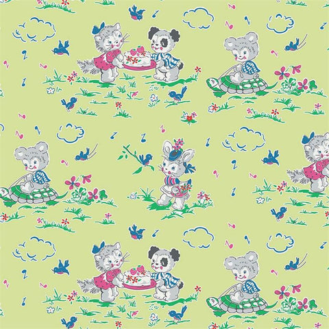 Strawberry Biscuit Playdate in Green by Elea Lutz for Penny Rose Fabrics