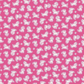 Strawberry Biscuit Poodle in Hotpink by Elea Lutz for Penny Rose Fabrics
