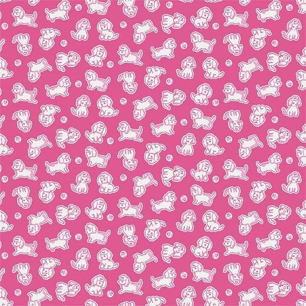 Strawberry Biscuit Poodle in Hotpink by Elea Lutz for Penny Rose Fabrics