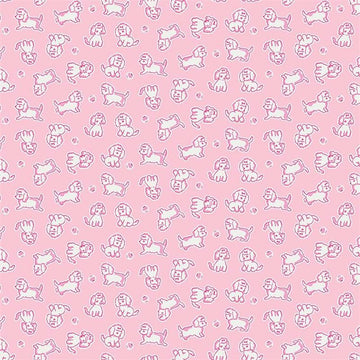 Strawberry Biscuit Poodle in Pink by Elea Lutz for Penny Rose Fabrics