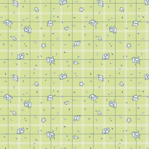 Strawberry Biscuit Birds on Green by Elea Lutz for Penny Rose Fabrics