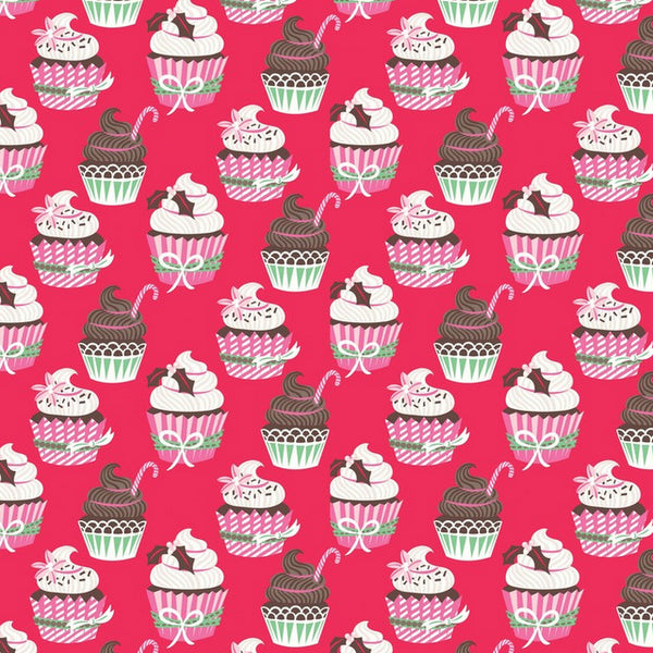 Sugar Rush Holiday Cupcakes in Red by Blend Fabrics