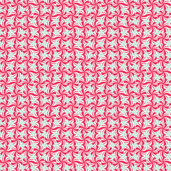Sugar Rush Mint Swirls in Red by Blend Fabrics