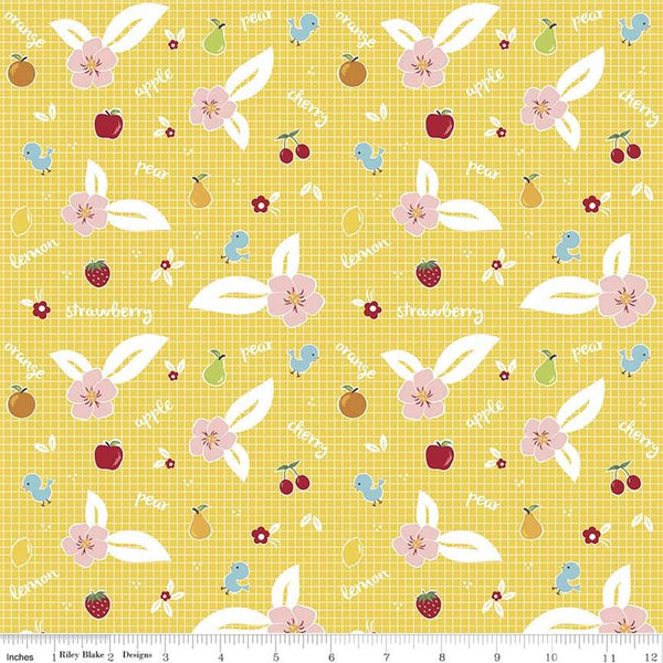 Sweet Orchard Fruit in Yellow by Riley Blake