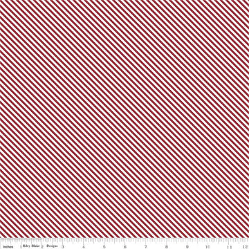 Sweet Orchard Stripe in Red by Riley Blake