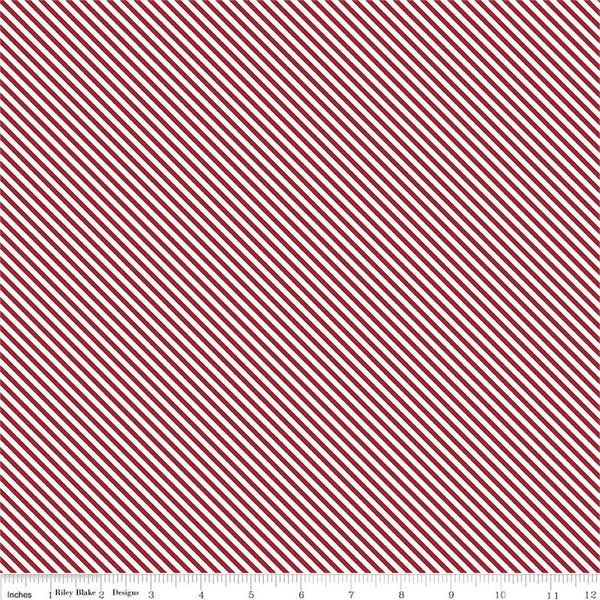 Sweet Orchard Stripe in Red by Riley Blake