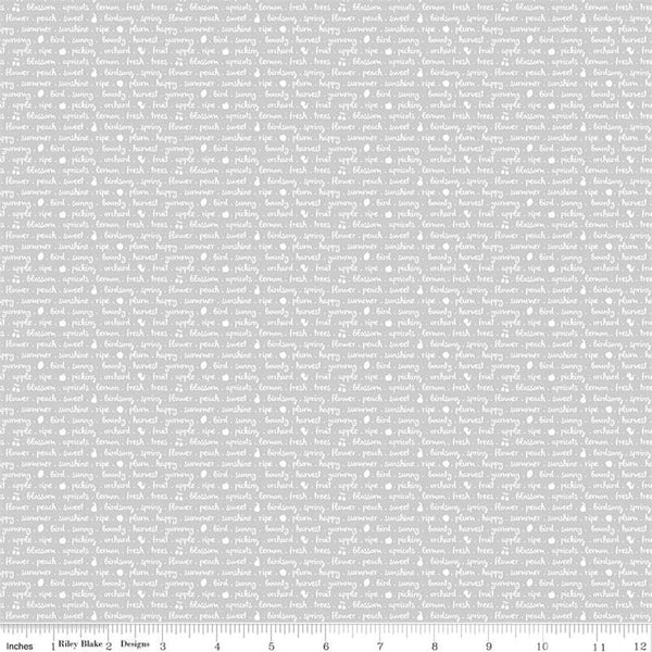 Sweet Orchard Text in Gray by Riley Blake