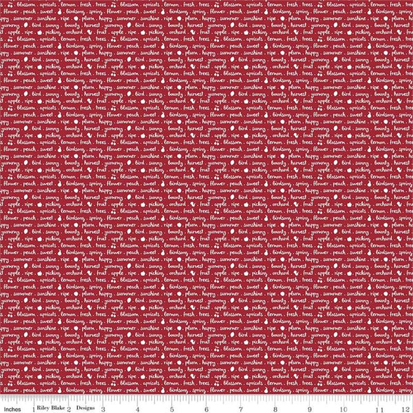 Sweet Orchard Text in Red by Riley Blake