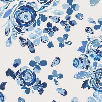 True Blue Swifting Flora in Indigo by Maureen Cracknell TBL89500