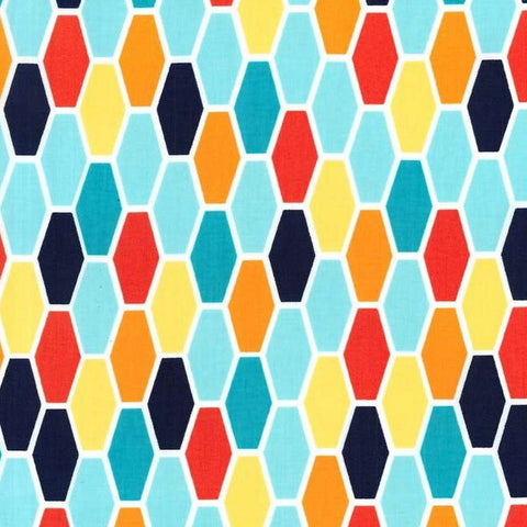 Technicolor Hexo in Turquoise by Michael Miller Fabrics