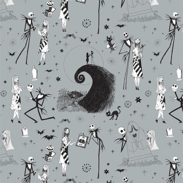 The Nightmare before Christmas Jack and Sally in Stone by Camelot Cottons