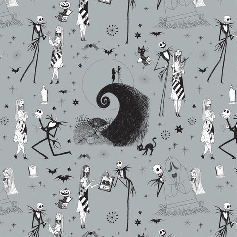 The Nightmare before Christmas Jack and Sally in Stone by Camelot Cottons