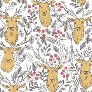 Timerland Stags on White by Dear Stella