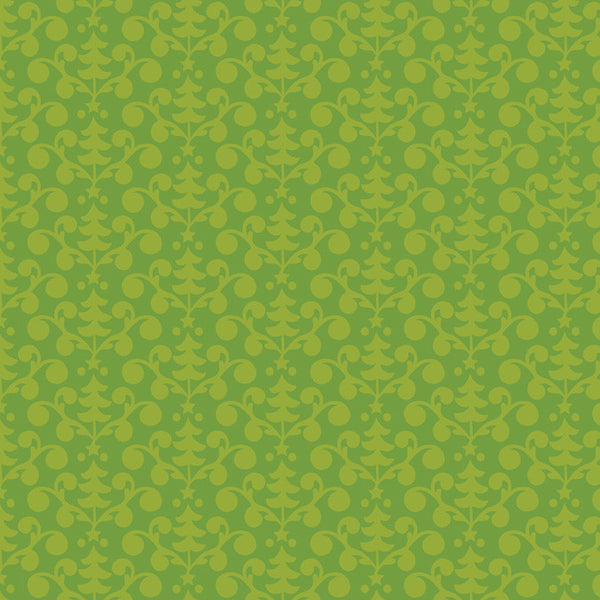 Tinsel Tree Damask in Green by Blend Fabrics
