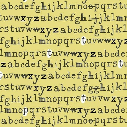 Type Alphabet on Yellow by Julia Rothman by Windham Fabrics