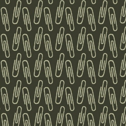 Type Paperclips on Gray by Windham Fabrics