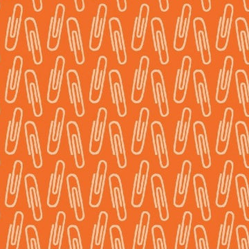 Type Paperclips on Orange by Windham Fabrics