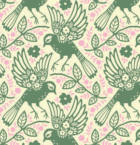 Up Parasol Meadowlark in Loden by Heather Bailey for FreeSpirit Fabrics