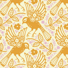 Up Parasol Meadowlark in Tangerine by Heather Bailey for FreeSpirit Fabrics
